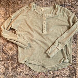 Billabong Sage Green Long Sleeve Henley Top